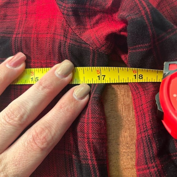 Knox Rose Small Red Black Boho Dress Tunic Buffalo Plaid Festive Christmas Cabin - Picture 10 of 10